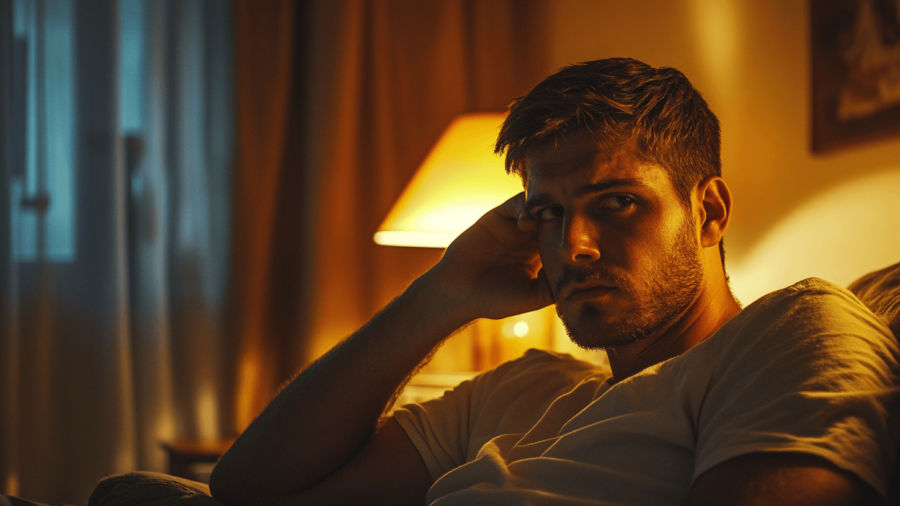 Hombre joven indiferente