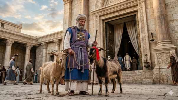 Sacerdote con dos cabras